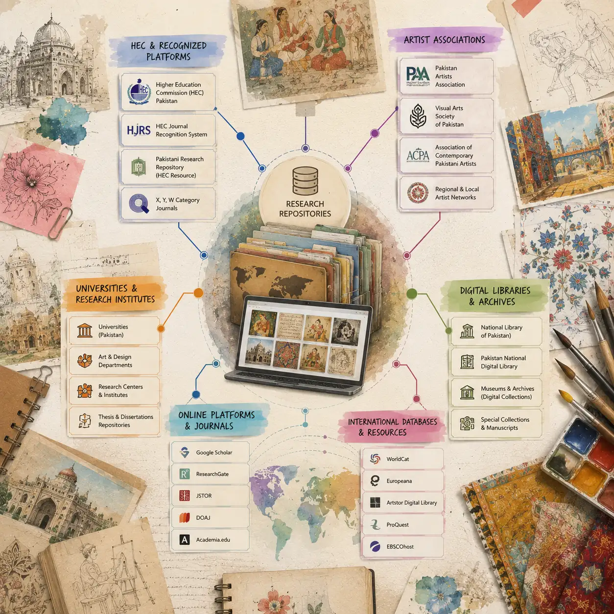 Portrait study representing artist and scholar profiles